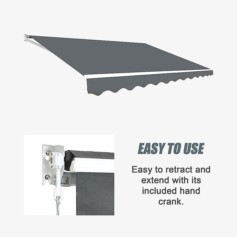 Outdoor Folding Arm Awning Retractable Sunshade Canopy Grey 5.0m x 2.5m – product image 9
