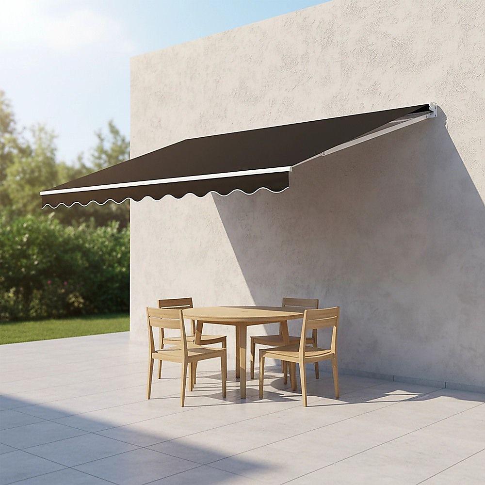 Folding Arm Awning – 5x2.5m Black Retractable Outdoor Shade – product image 2