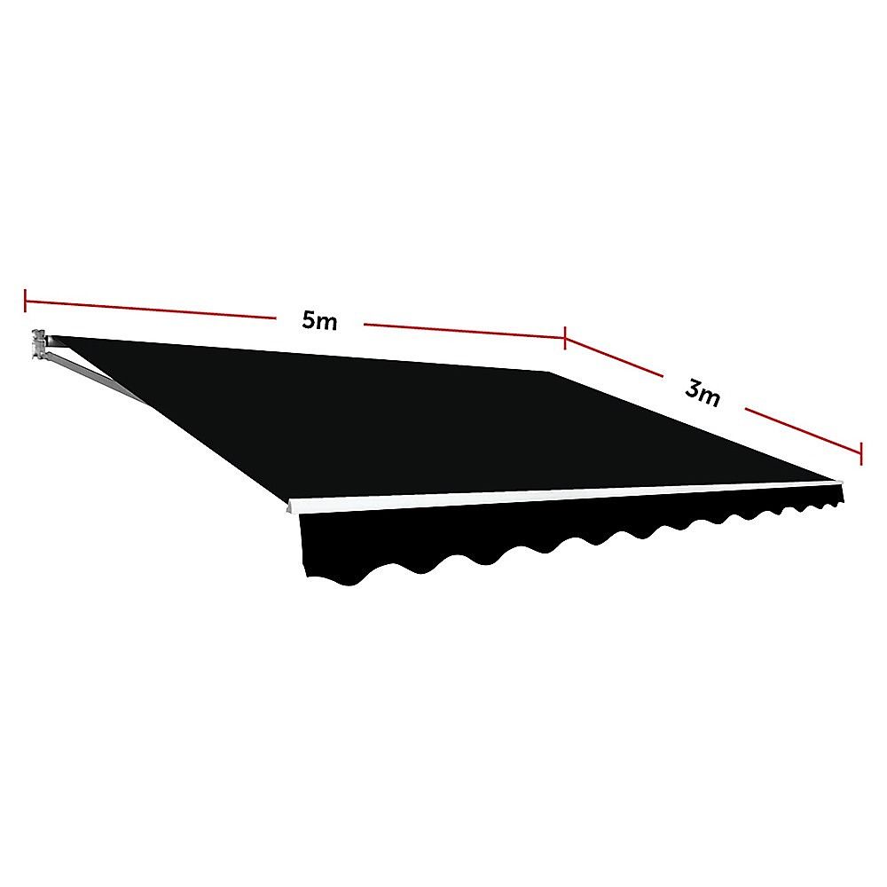 Folding Arm Awning – 5x3m Black Retractable Outdoor Shade – product image 9