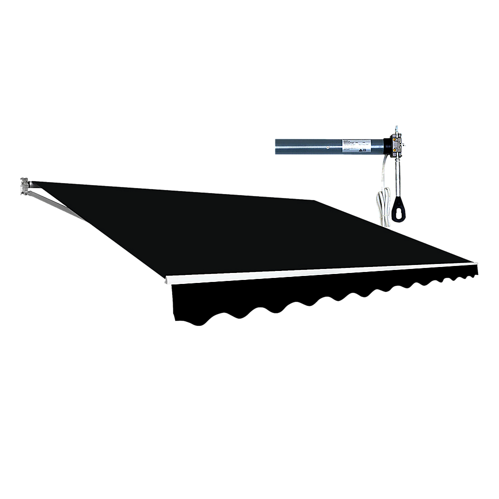 Motorised Retractable Awning – 4x2.5m Black Outdoor Shade
