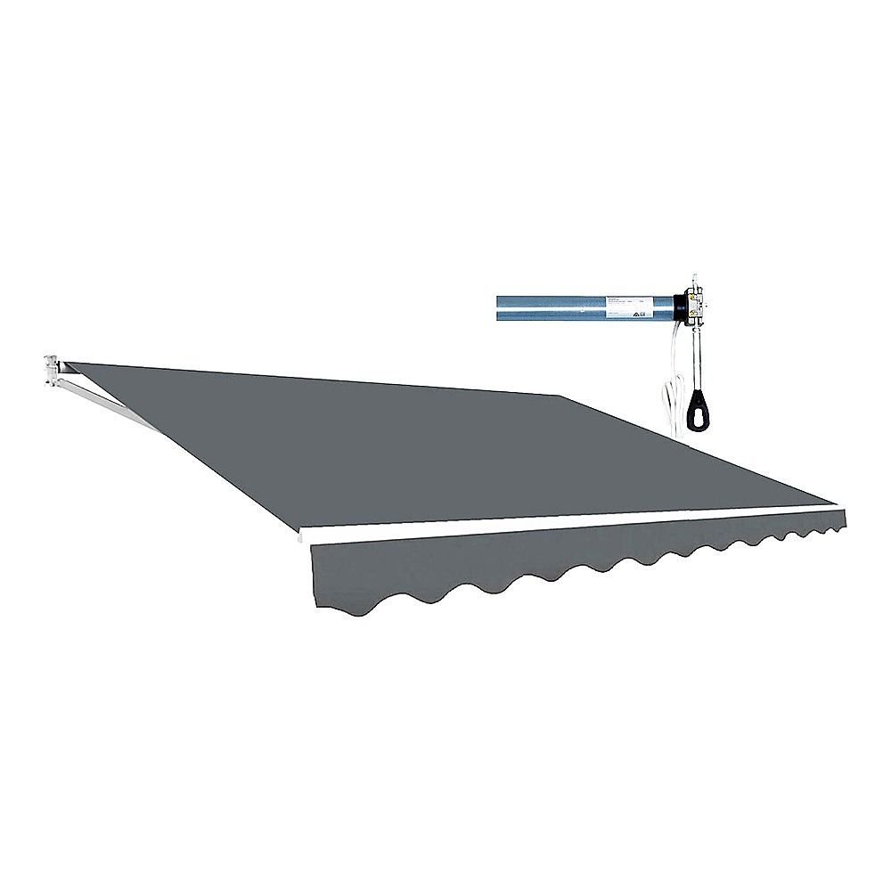 Motorised Outdoor Folding Arm Awning Retractable Sunshade Canopy Grey 4.0m x 3.0m