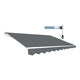 Motorised Outdoor Folding Arm Awning Retractable Sunshade Canopy Grey 4.0m x 3.0m