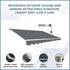 Motorised Outdoor Folding Arm Awning Retractable Sunshade Canopy Grey 4.0m x 3.0m