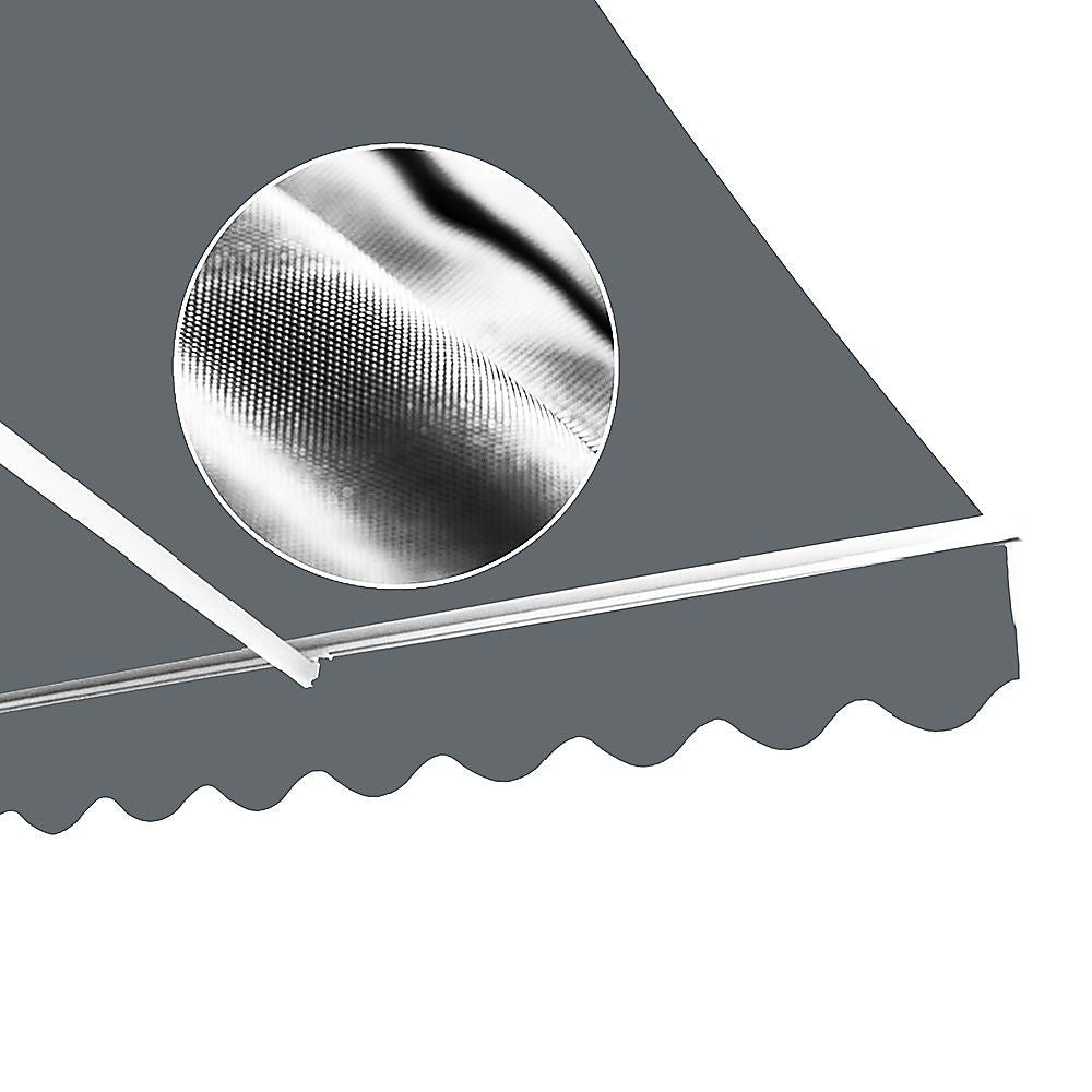 Motorised Outdoor Folding Arm Awning Retractable Sunshade Canopy Grey 4.0m x 3.0m