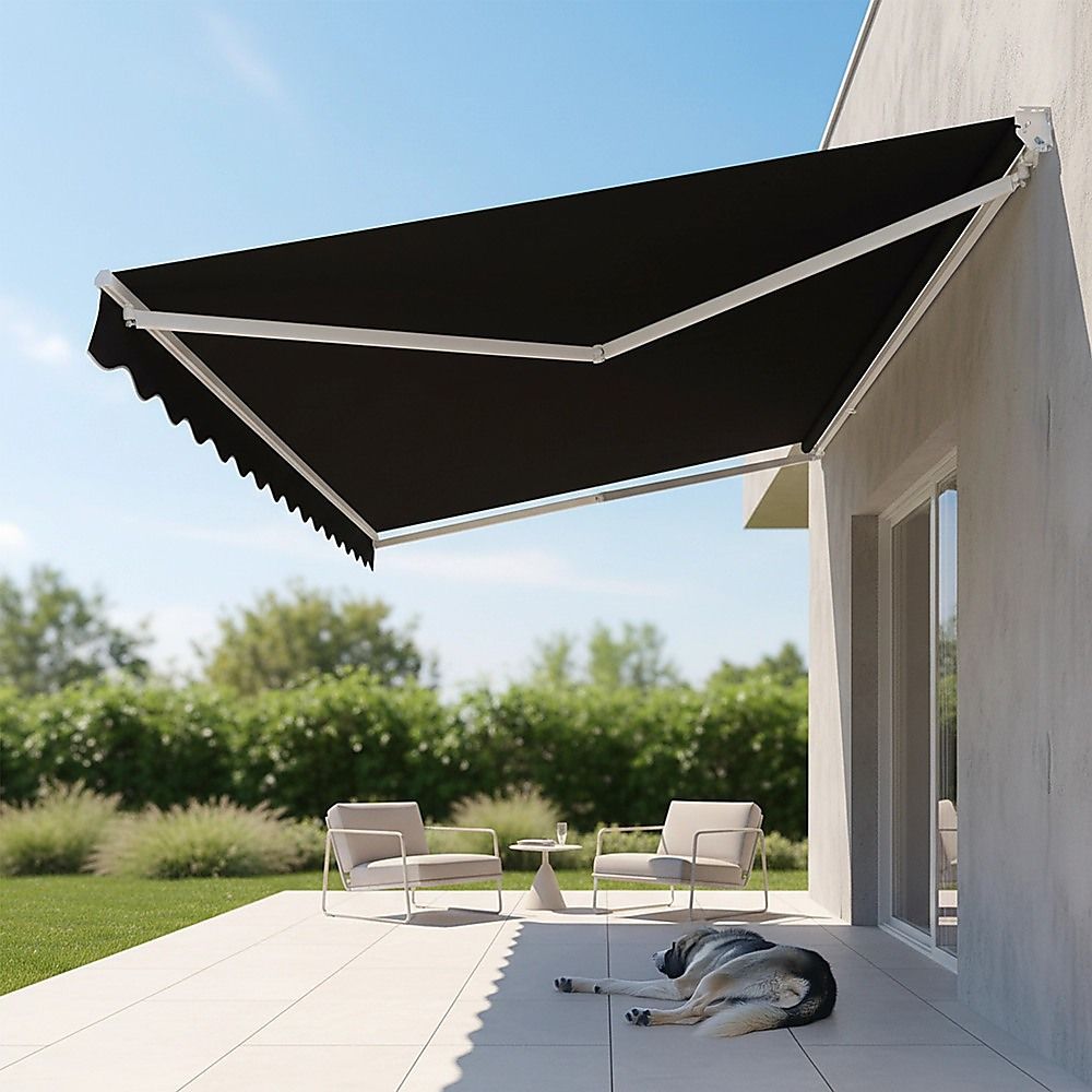 Motorised Retractable Awning – 4x3m Black Outdoor Shade – product image 2
