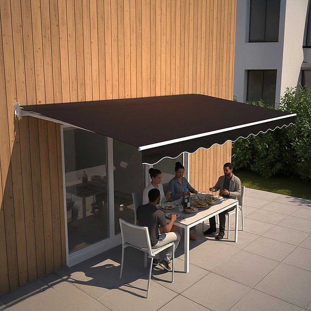 Motorised Retractable Awning – 4x3m Black Outdoor Shade – product image 3