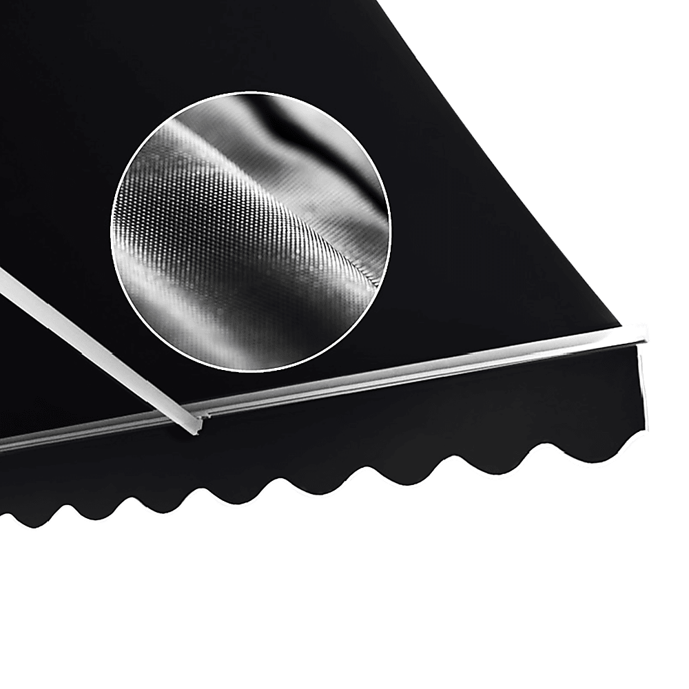 Motorised Outdoor Folding Arm Awning Retractable Sunshade Canopy Black 4.0m x 3.0m