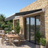Motorised Outdoor Folding Arm Awning Retractable Sunshade Canopy Grey 5.0m x 2.5m