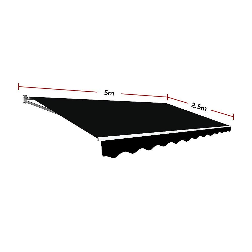 Motorised Retractable Awning – 5x2.5m Black Outdoor Shade – product image 10