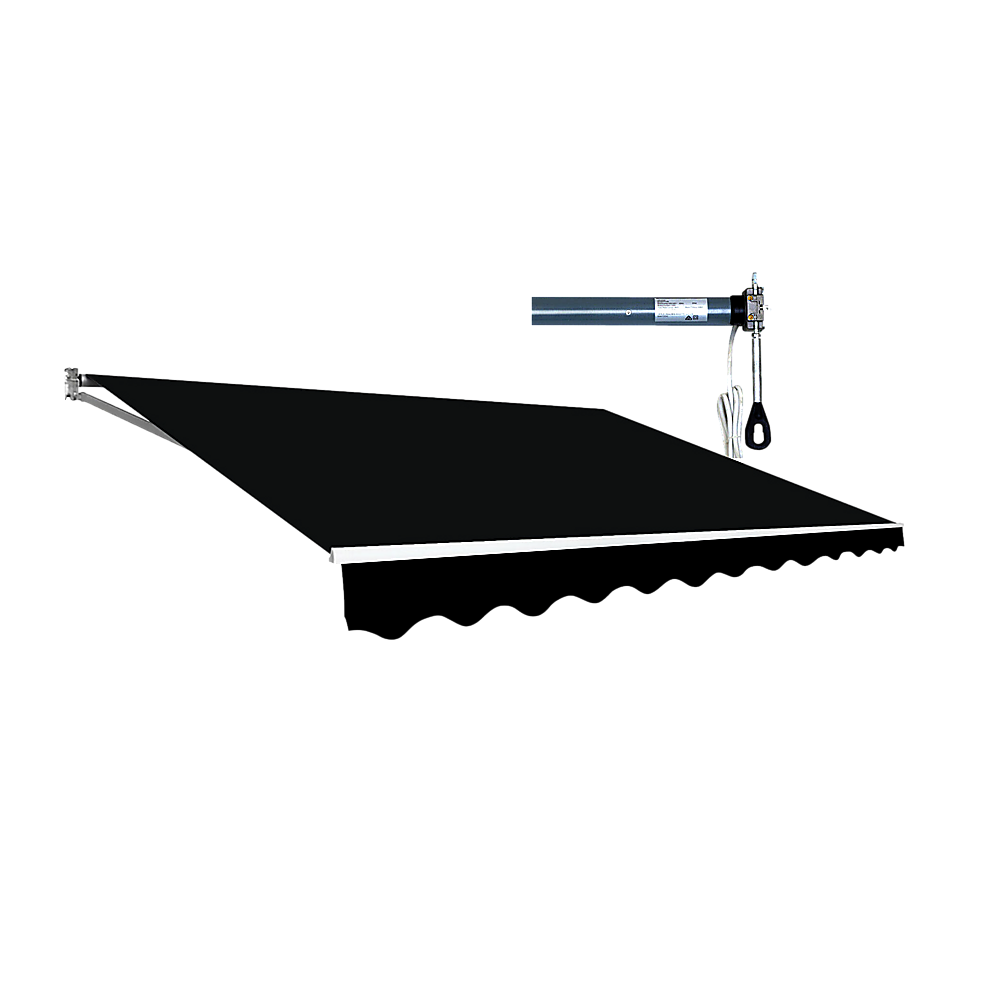 Motorised Retractable Awning – 5.0x3.0m Black Outdoor Shade