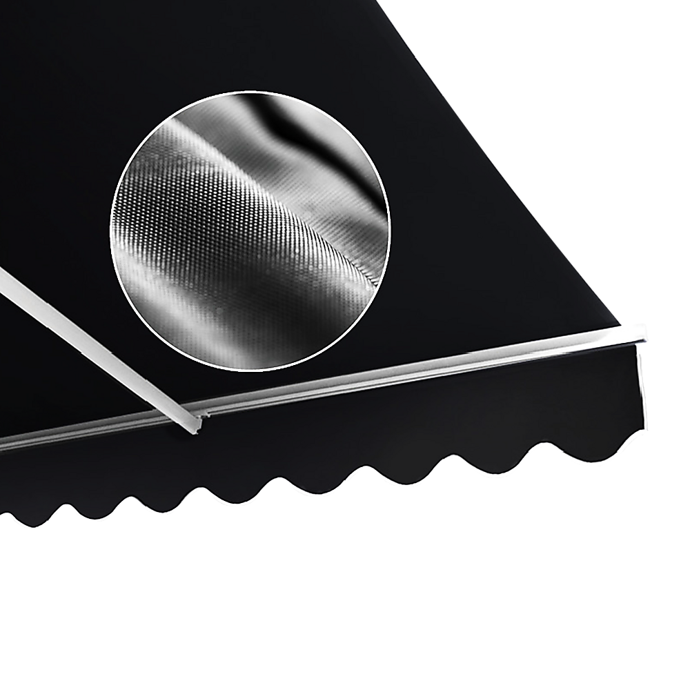 Motorised Retractable Awning – 5.0x3.0m Black Outdoor Shade