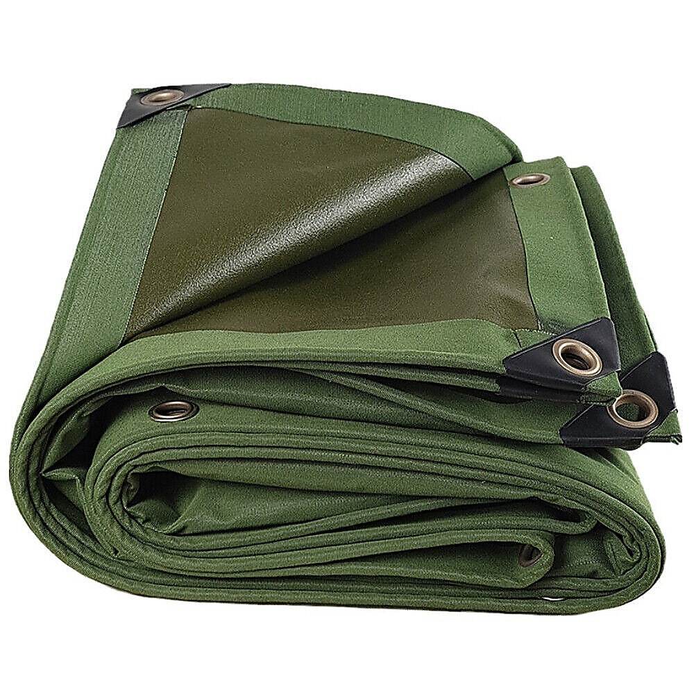 3x4M Army Heavy Duty Waterproof Canvas Tarp Tarpaulin Sun Blocked Dustproof - Outdoorium