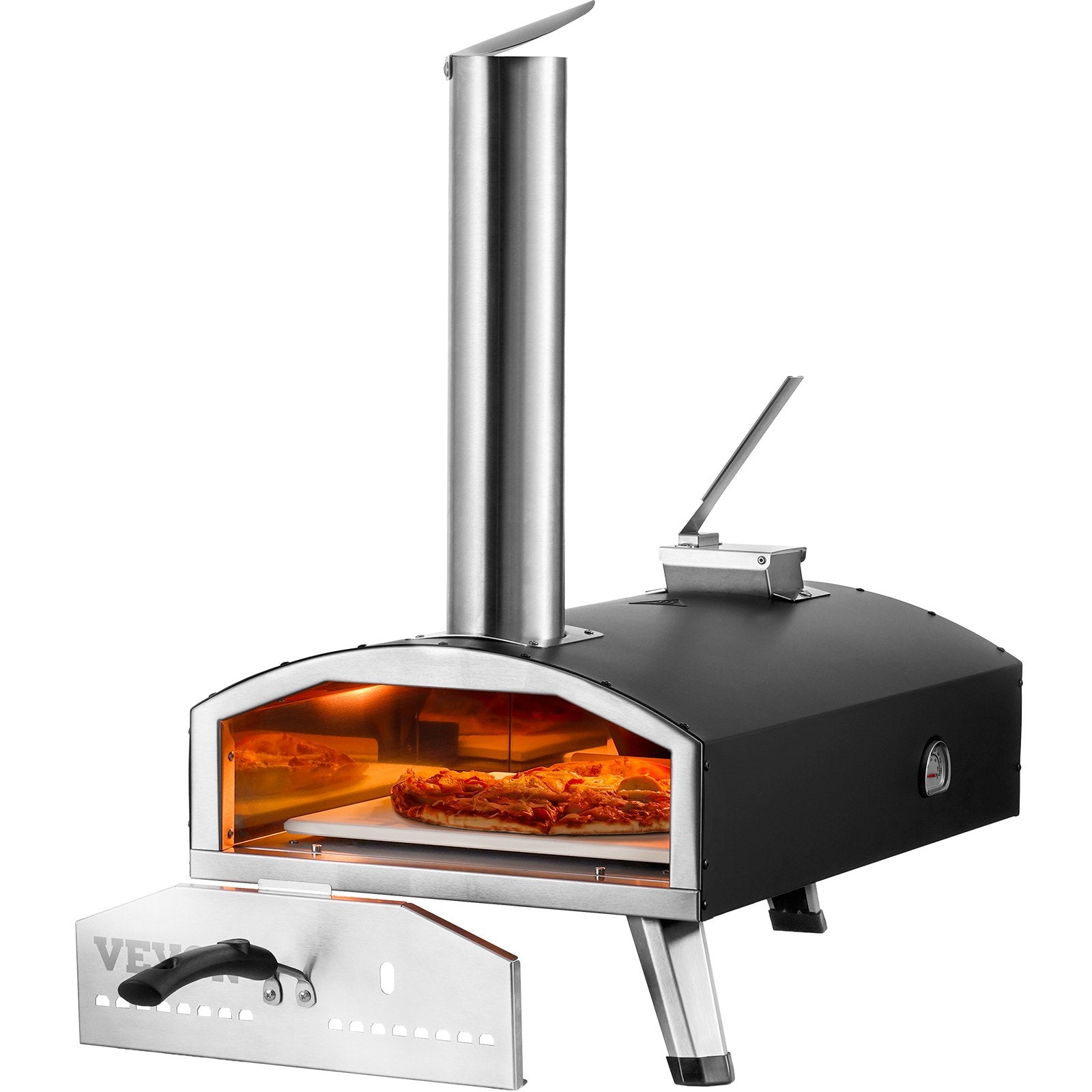 VEVOR 12" Wood Fired Pizza Oven – Portable Pellet Pizza Oven with Pizza Stone & Carry Bag