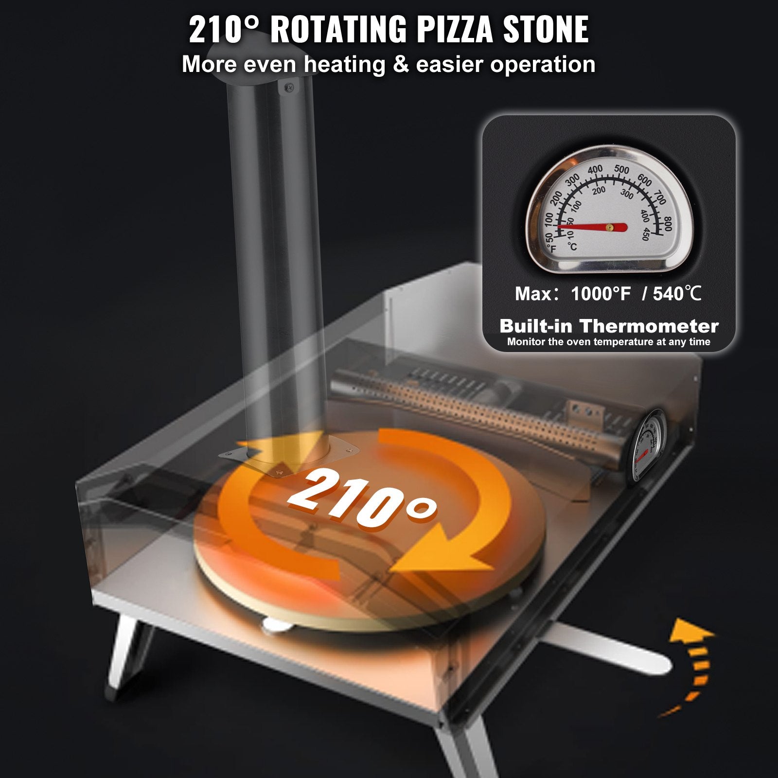 VEVOR 12" Wood & Charcoal Fired Pizza Oven – Portable Outdoor Pizza Oven with Pizza Stone