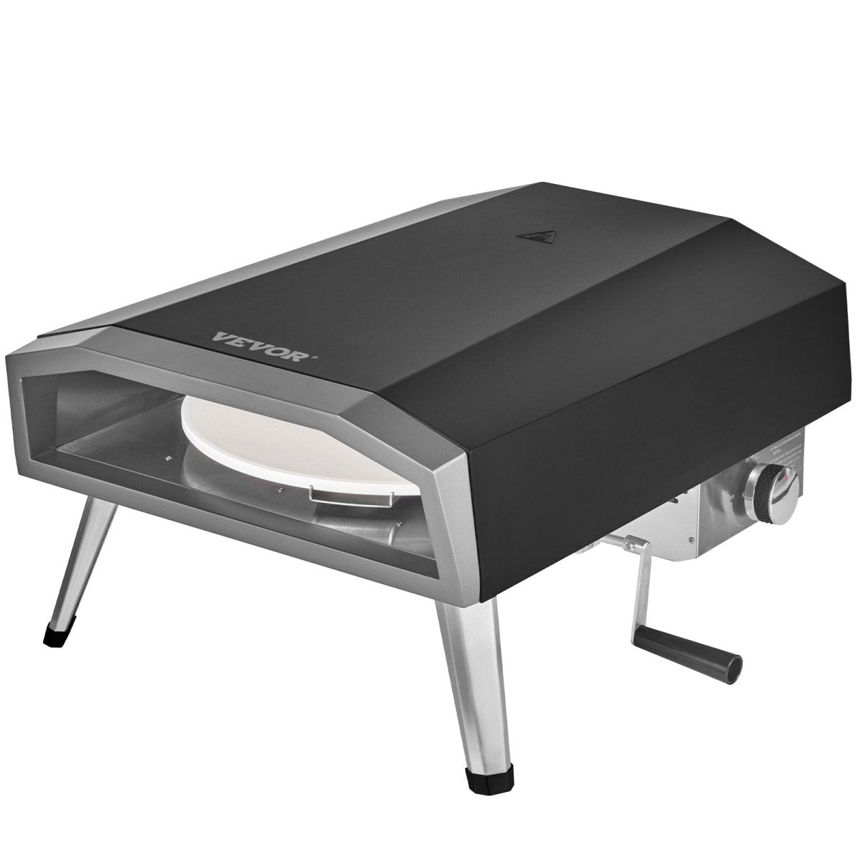 VEVOR 16" Gas Pizza Oven with Rotating Pizza Stone – Portable Stainless Steel Outdoor Pizza Oven