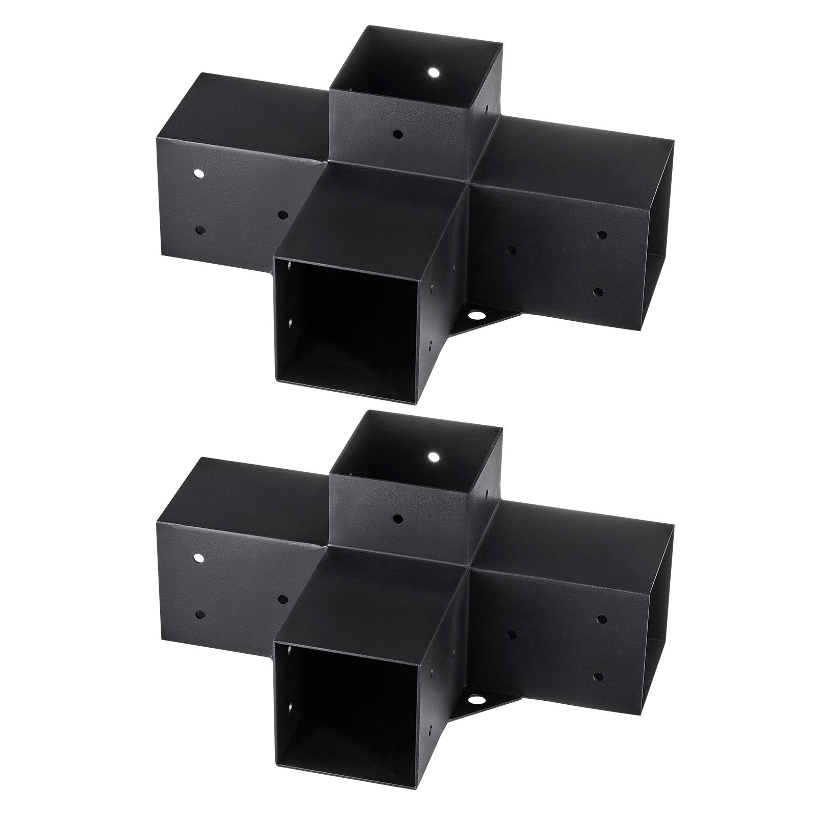 Pergola Bracket Kit 4''x4''(Inner Size 3.6x3.6), 2pcs 4-Way Heavy Duty Corner Bracket Woodworks DIY Post Base Kit, Easy Installation Wooden Beams for Gazebos, Patio Pergolas, Log Cabin Outdoor