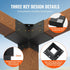 Pergola Bracket Kit 4''x4''(inner 3.6''x3.6''), 8pcs (4pcs 3-Way,4pcs Base) Heavy Duty Corner Bracket Woodworks DIY Post Base Kit, Easy Installation Wooden Beams for Gazebos, Patio Pergolas, Log Cabin Outdoor