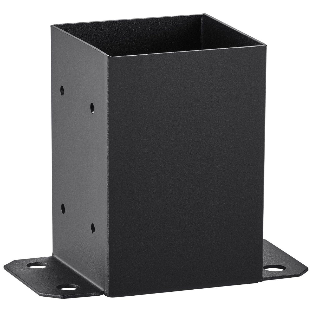 101.6x101.6mm Post Base 2 Pcs, Inner Size 91x91 Post Base Brackets, Heavy Duty Powder-Coated Post Anchor Matte Black Wood Post Brackets for Pavilion Deck Railing Support Deck Base Plate