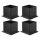 4x4 Post Base 4 Pcs, Inner Size 3.6x3.6 inch / 92x92 mm Post Brackets, Heavy Duty Carbon Steel Decking Posts, Wood Posts Brackets for Pavilion Deck Railing Support Deck Base Plate, Black