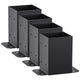 101.6x101.6mm Post Base 4 Pcs, Inner Size 91x91 Post Base Brackets, Heavy Duty Powder-Coated Post Anchor Matte Black Wood Post Brackets for Pavilion Deck Railing Support Deck Base Plate