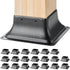 101.6x101.6mm Post Base 20Pcs, Internal 91x91mm Heavy Duty Powder-Coated Steel Post Bracket Fit for Standard Wood Post Anchor, Decking Post Base for Deck Porch Handrail Railing Support