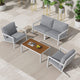 Aidan Garden Furniture Set in White — 5 pieces | Outdoorium