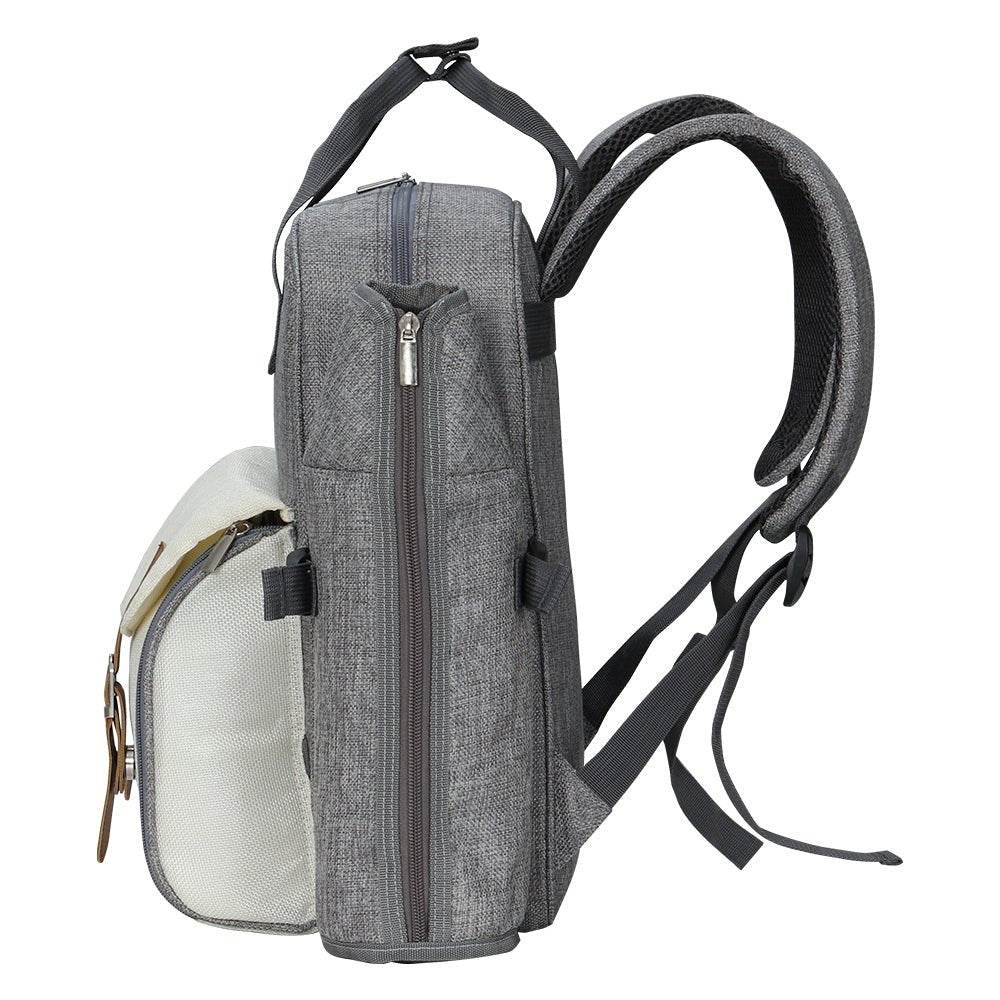 Alfresco 4 Person Picnic Basket Set Backpack Bag Insulated Grey - Outdoorium