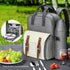 Alfresco 4 Person Picnic Basket Set Backpack Bag Insulated Grey - Outdoorium