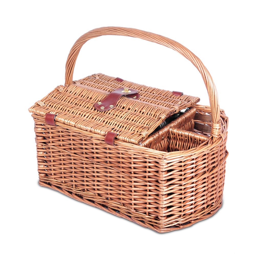 Alfresco 4 Person Picnic Basket Set Insulated Outdoor Blanket Bag - Outdoorium