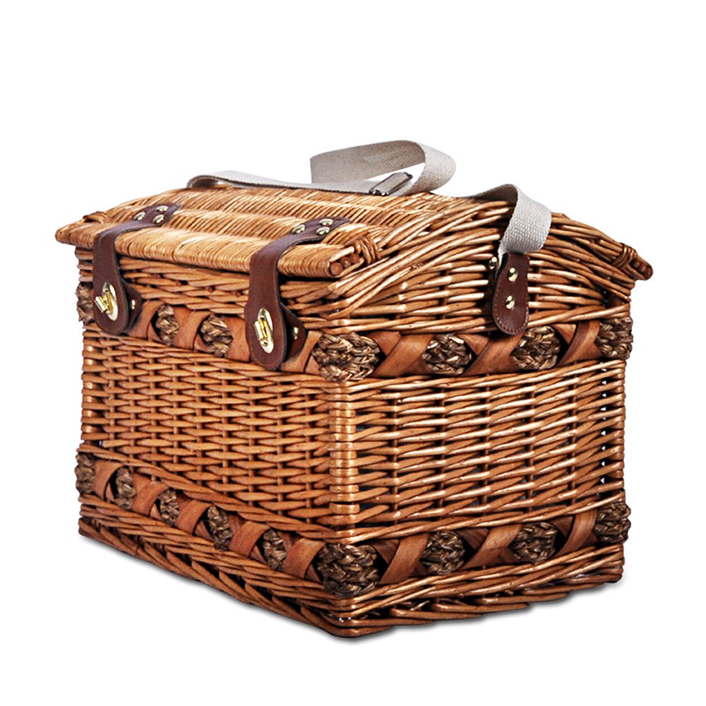 Alfresco 4 Person Picnic Basket Set Storage Blanket - Outdoorium