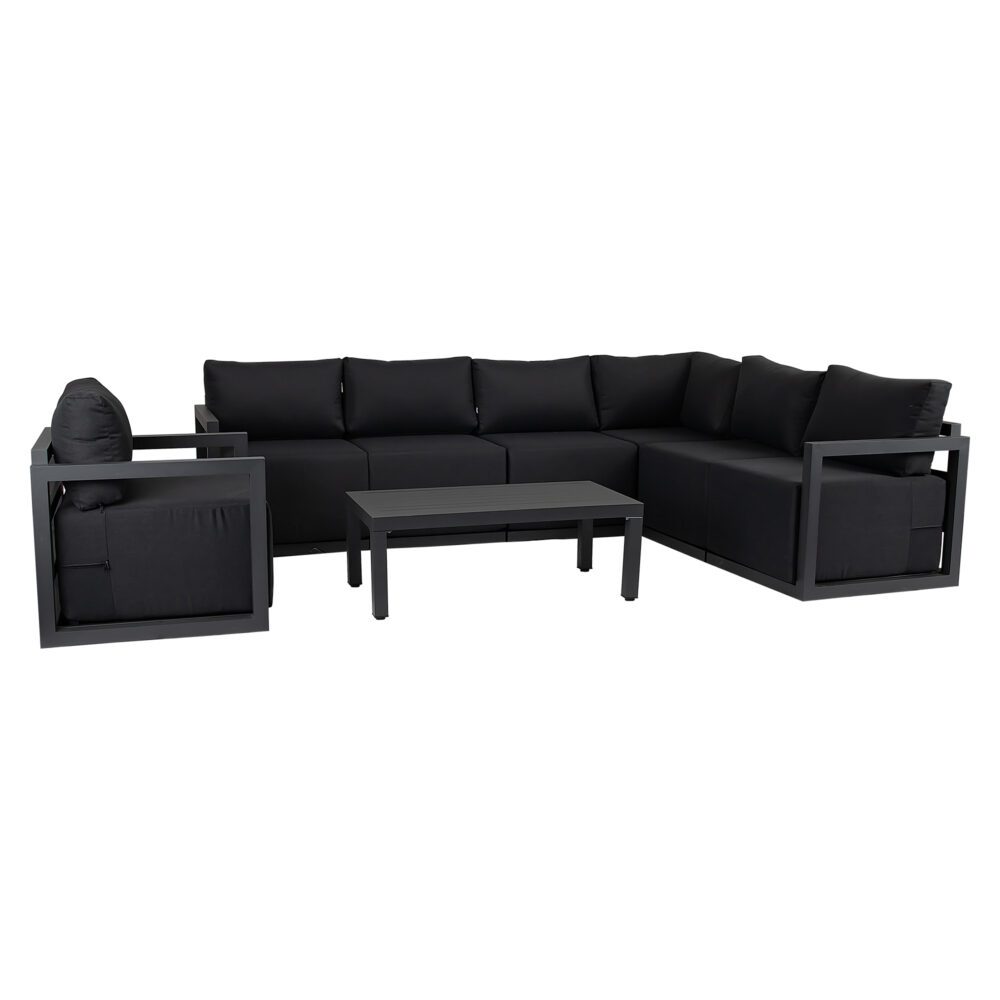 Alfresco 7 - Seat Garden Lounge Set – Charcoal Grey - Outdoorium