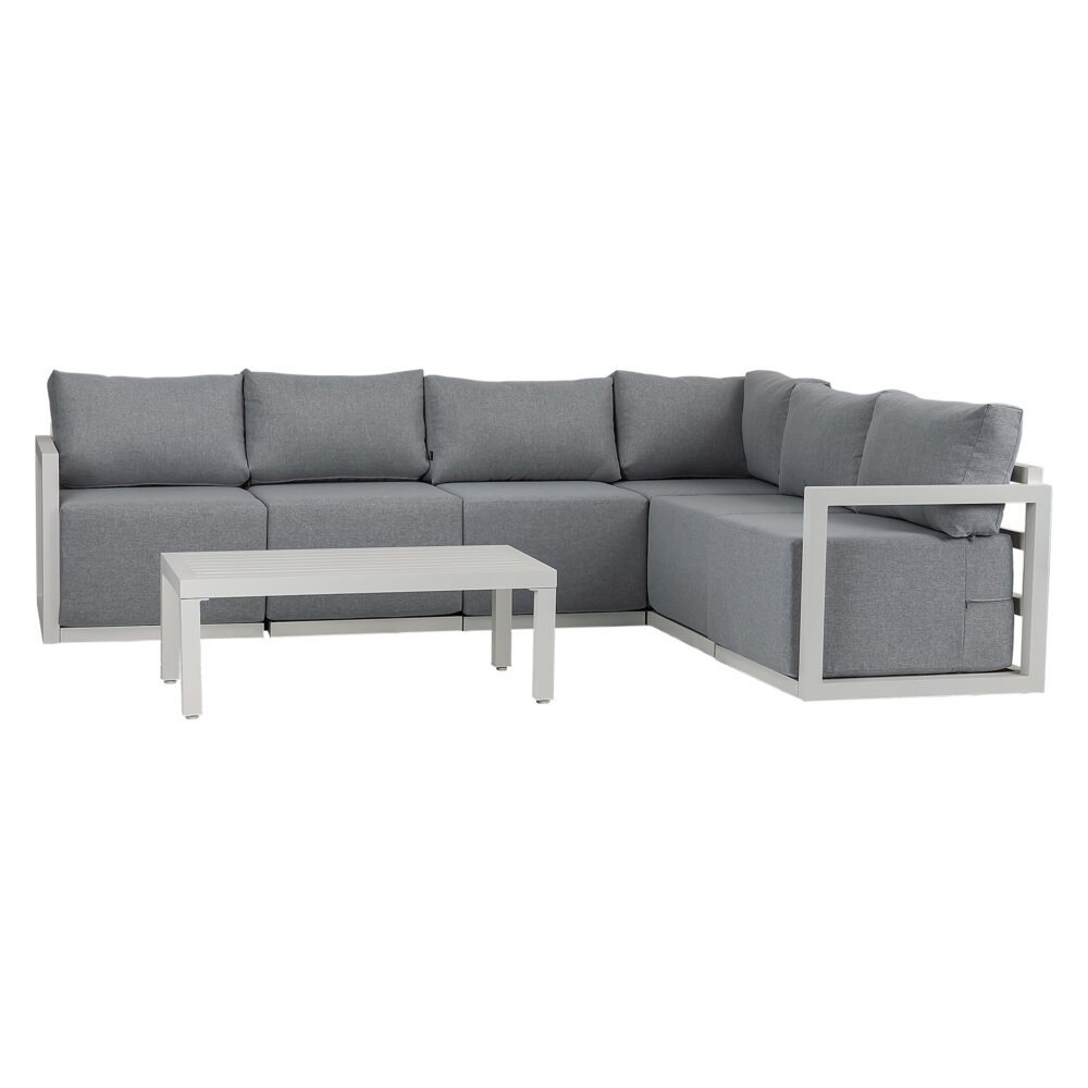 Alfresco Contemporary All - Weather Lounge Set – Charcoal Grey - Outdoorium