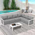 Alfresco Contemporary All-Weather Lounge Set – White | Furniture > Outdoor