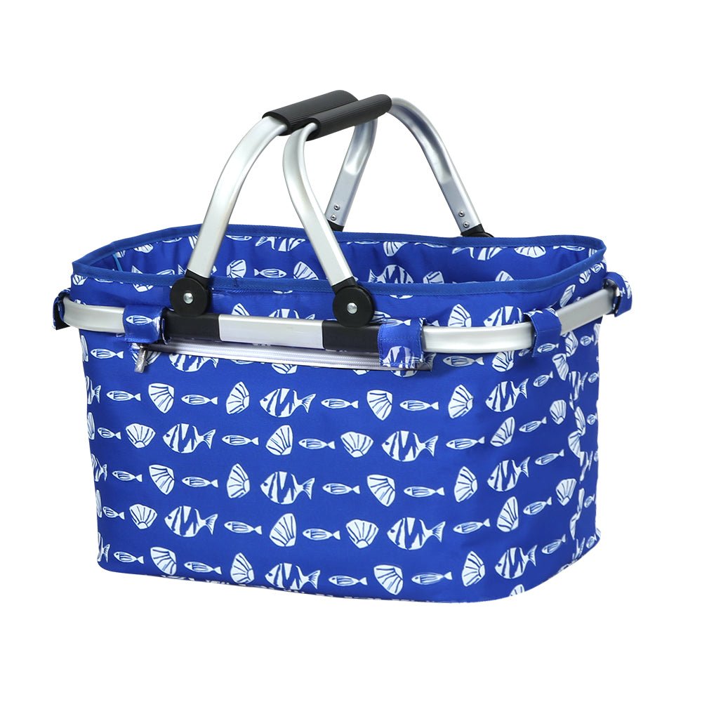 Alfresco Picnic Basket Folding Bag Hamper Food Insulated Storage - Outdoorium