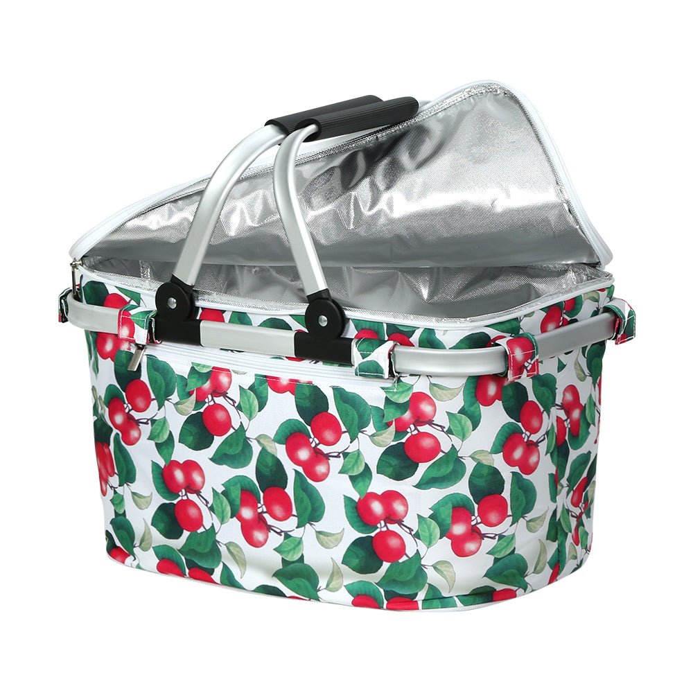 Alfresco Picnic Basket Folding Bag Hamper Insulated Food Cover Storage - Outdoorium