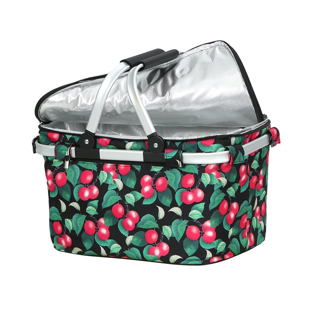 Alfresco Picnic Basket Folding Bag Hamper Insulated Storage Food Cover - Outdoorium