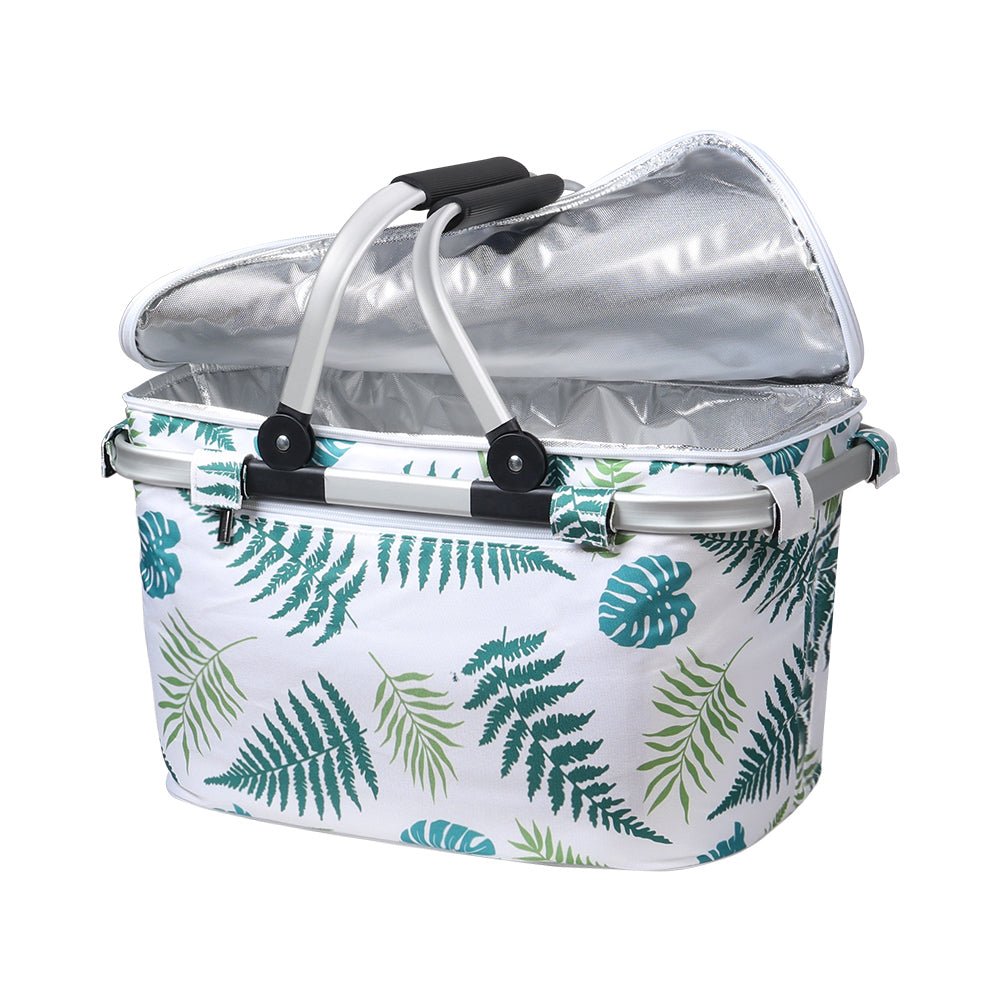 Alfresco Picnic Basket Folding Bag Insulated Hamper Food Cover Storage - Outdoorium