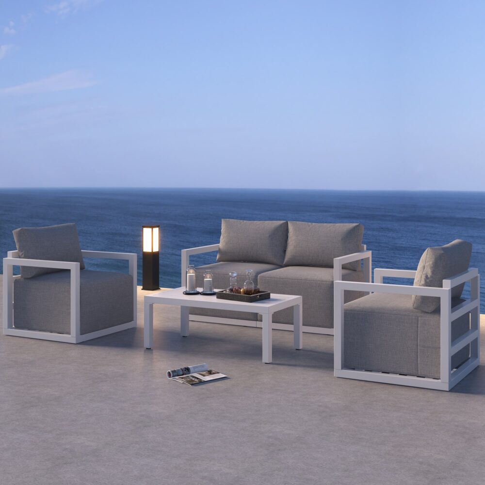 Alfresco Serenity Outdoor Lounge Set – Charcoal Grey - Outdoorium