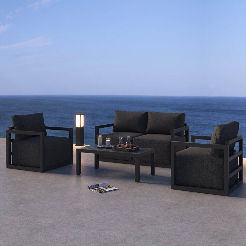 Alfresco Serenity Outdoor Lounge Set – Charcoal Grey | Outdoorium