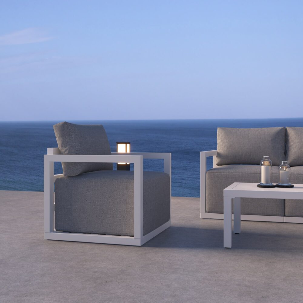 Alfresco Serenity Outdoor Lounge Set – Charcoal Grey - Outdoorium