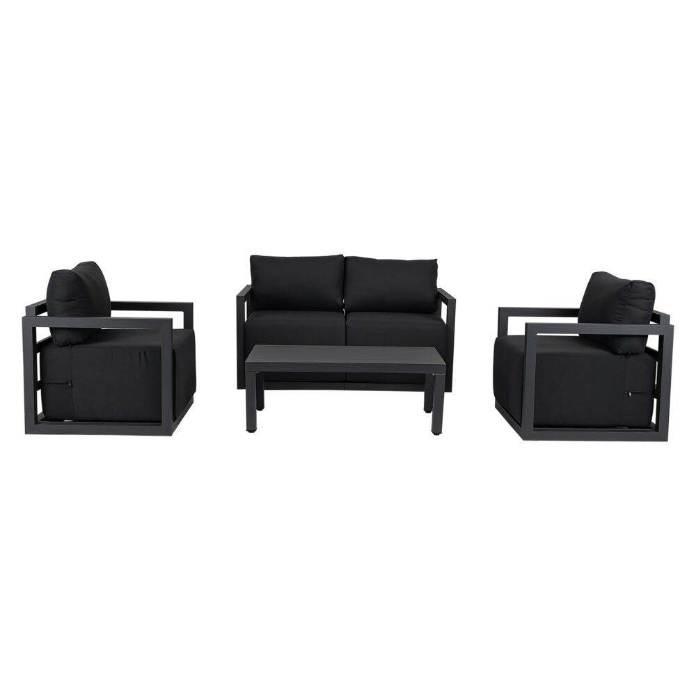Alfresco Serenity Outdoor Lounge Set – Charcoal Grey | Outdoorium