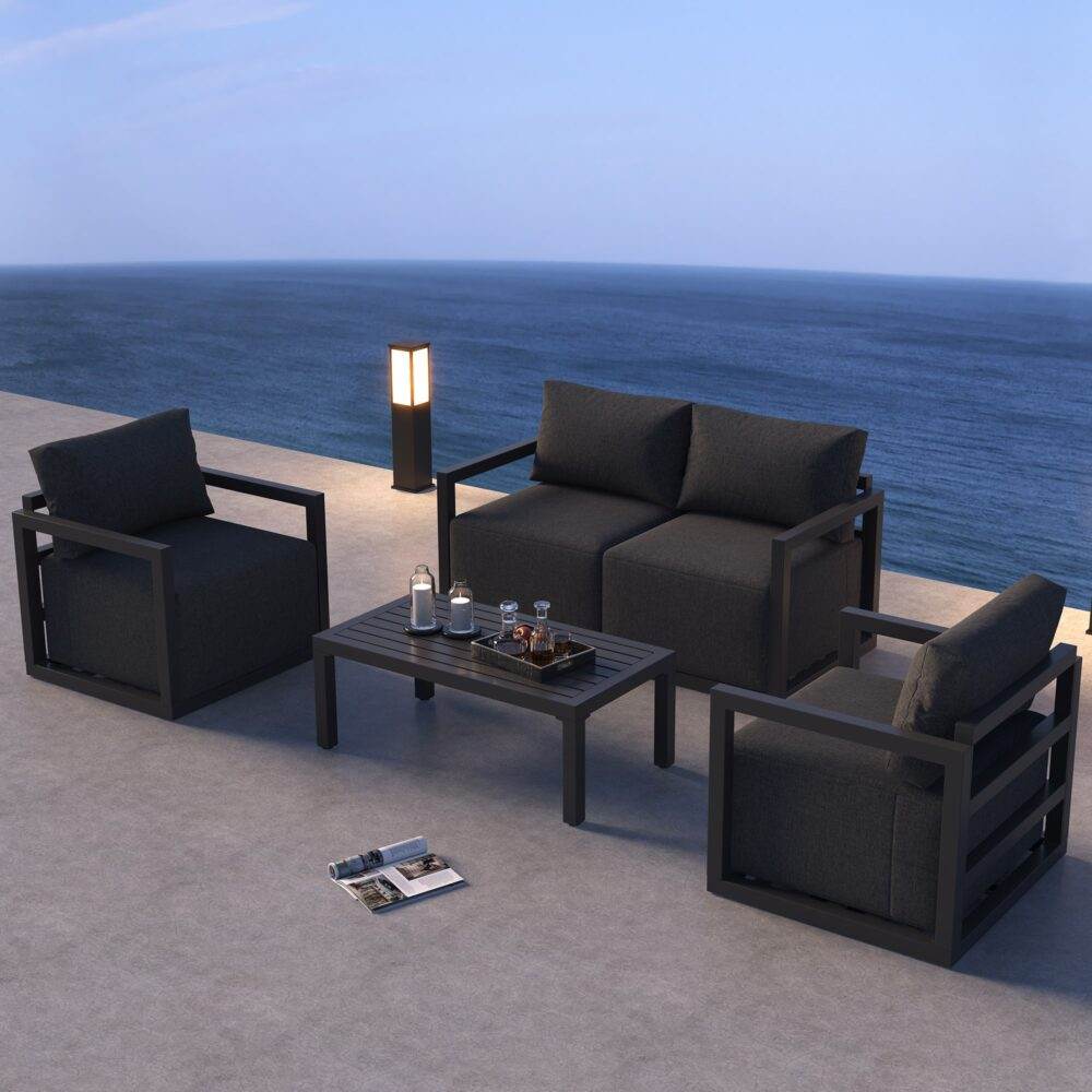 Alfresco Serenity Outdoor Lounge Set – Charcoal Grey | Outdoorium