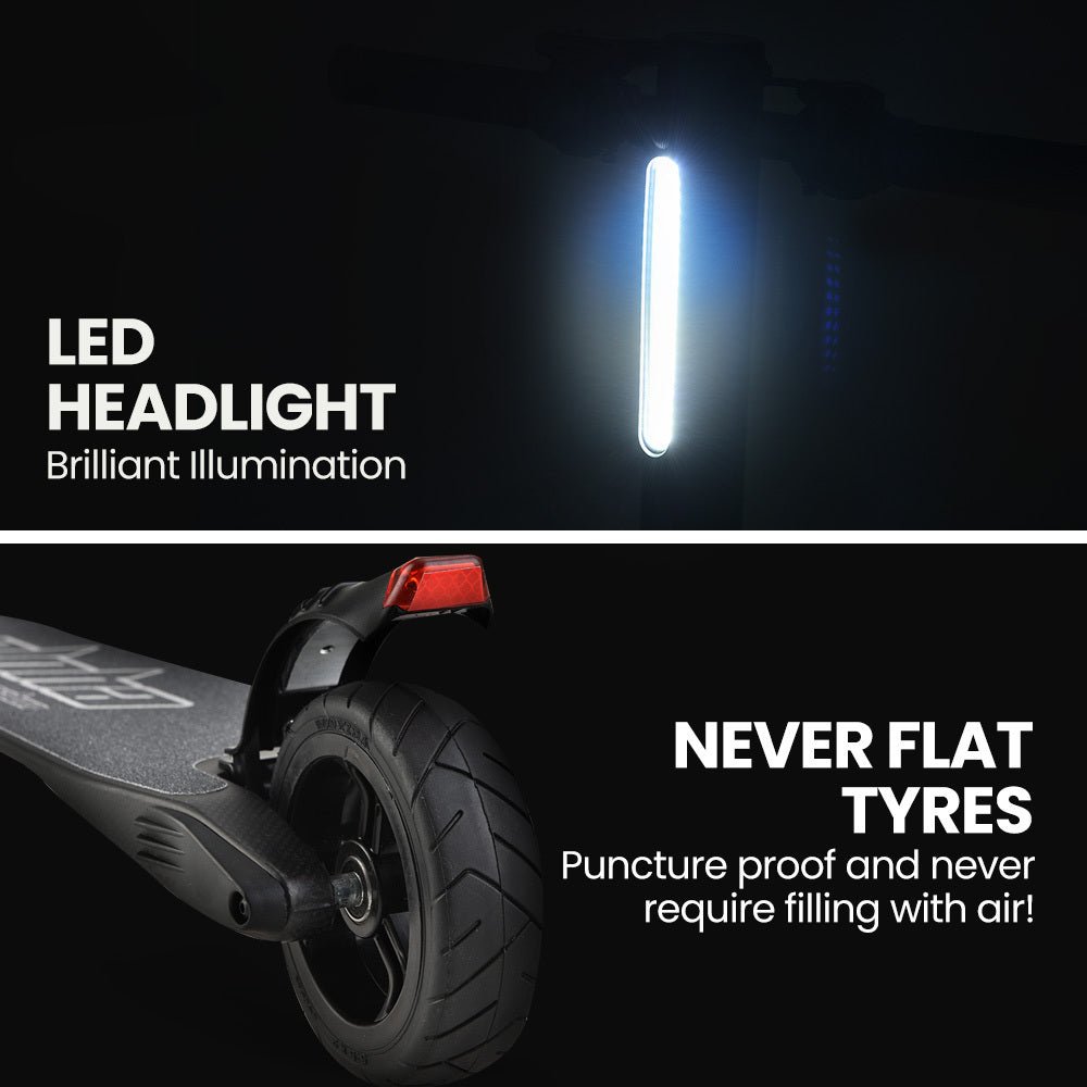 ALPHA Carbon Gen III 250W 10Ah Electric Scooter Suspension, for Adults or Teens, Black/Red - Outdoorium