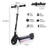 ALPHA Edge Electric Scooter, Kids & Teens, Adjustable Handlebars, 3 Speed Modes, Dual Foot E - Brake, Bluetooth Music, LED, Black | Outdoorium