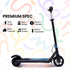 ALPHA Edge Electric Scooter, Kids & Teens, Adjustable Handlebars, 3 Speed Modes, Dual Foot E - Brake, Bluetooth Music, LED, Blue | Outdoorium
