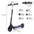 ALPHA Edge Electric Scooter, Kids & Teens, Adjustable Handlebars, 3 Speed Modes, Dual Foot E - Brake, Bluetooth Music, LED, Blue | Outdoorium
