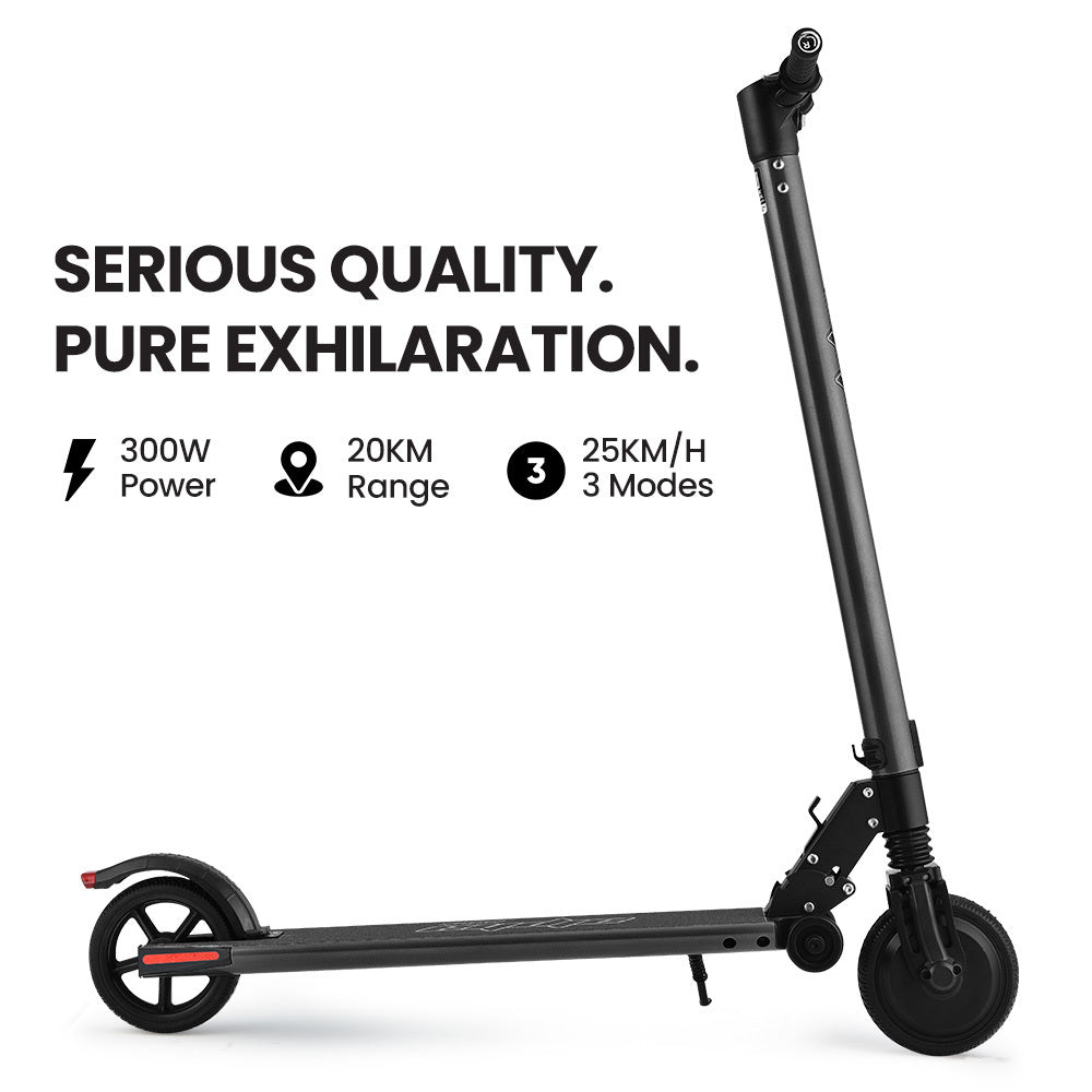 ALPHA Peak 300W 10Ah Electric Scooter, Suspension, for Adults or Teens, Black - Outdoorium