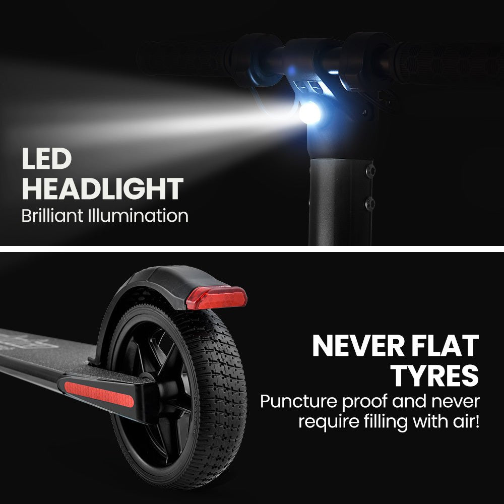 ALPHA Peak 300W 10Ah Electric Scooter, Suspension, for Adults or Teens, Black - Outdoorium