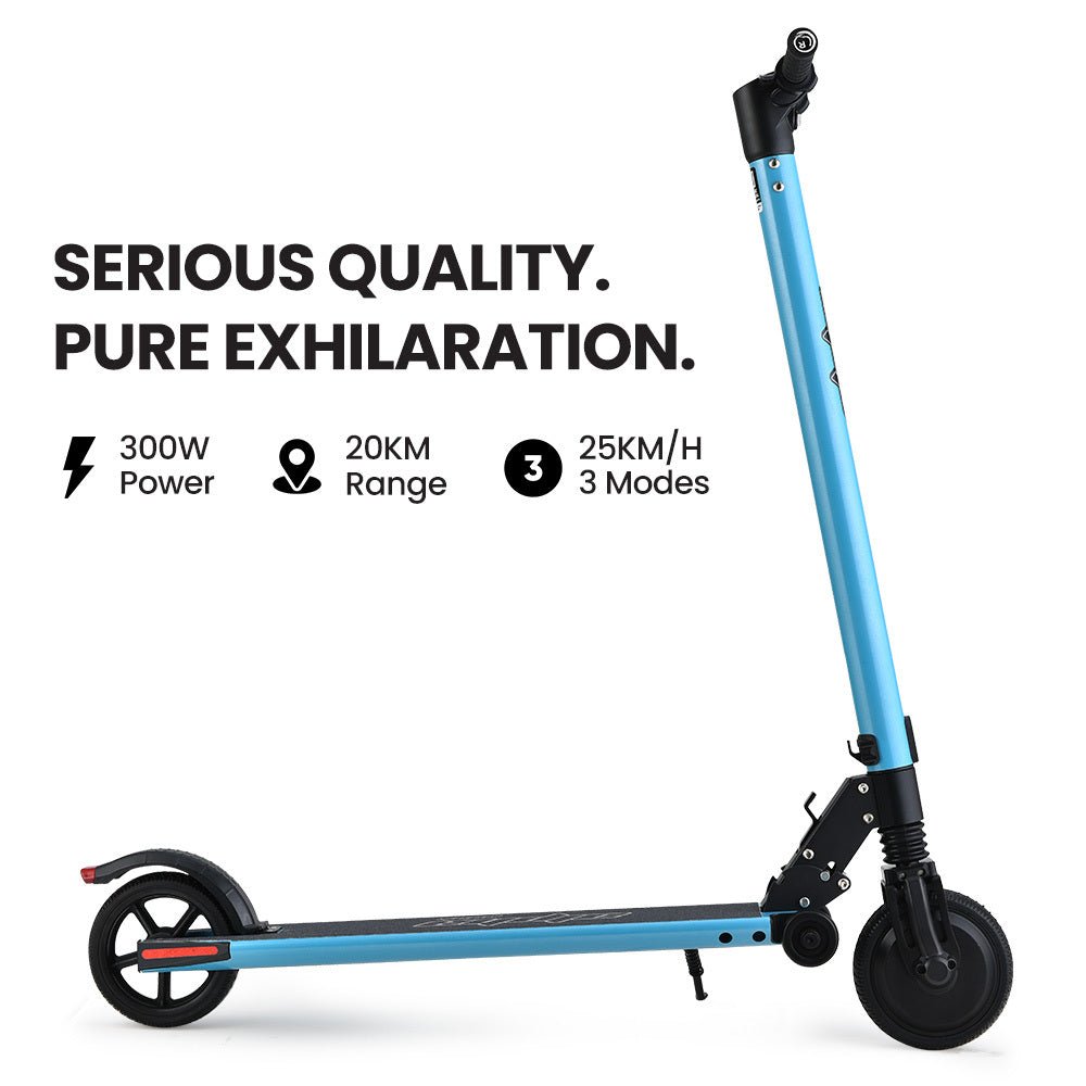 ALPHA Peak Electric Scooter 300W Power Up to 25km/h Adult Teens E - Scooter Easy Fold, Blue - Outdoorium