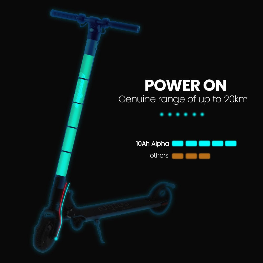 ALPHA Peak Electric Scooter 300W Power Up to 25km/h Adult Teens E - Scooter Easy Fold, Blue - Outdoorium